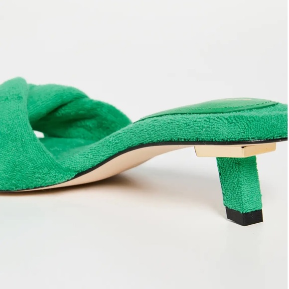 Good American Terry Kickstand Mules - Green Terry - Picture 2 of 8